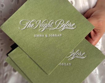 The Night Before Napkins, Rehearsal Dinner Napkins, Personalized Wedding Napkins, Custom Cocktail Napkins, Pre Wedding Party Decor