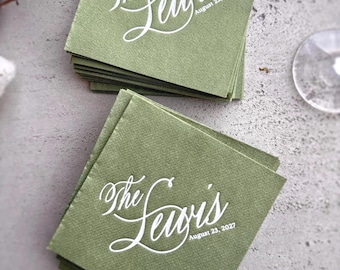 Servilletas de cóctel personalizadas para boda, suave como el lino, servilletas de papel de aluminio dorado, servilletas de boda personalizadas airlaid, servilletas para boda,