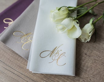 Personalized Wedding, Soft linen like napkins disposable, Personalized napkins, DINNER,napkins, Wedding napkins, Decorpress