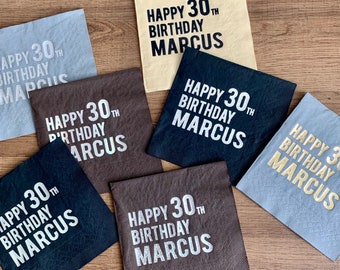 Birthday Napkins, Personalized Napkins, Happy Birthday, Birthday Party, Event Napkins, Napkins, Cheers, Custom Napkins, Decorpress