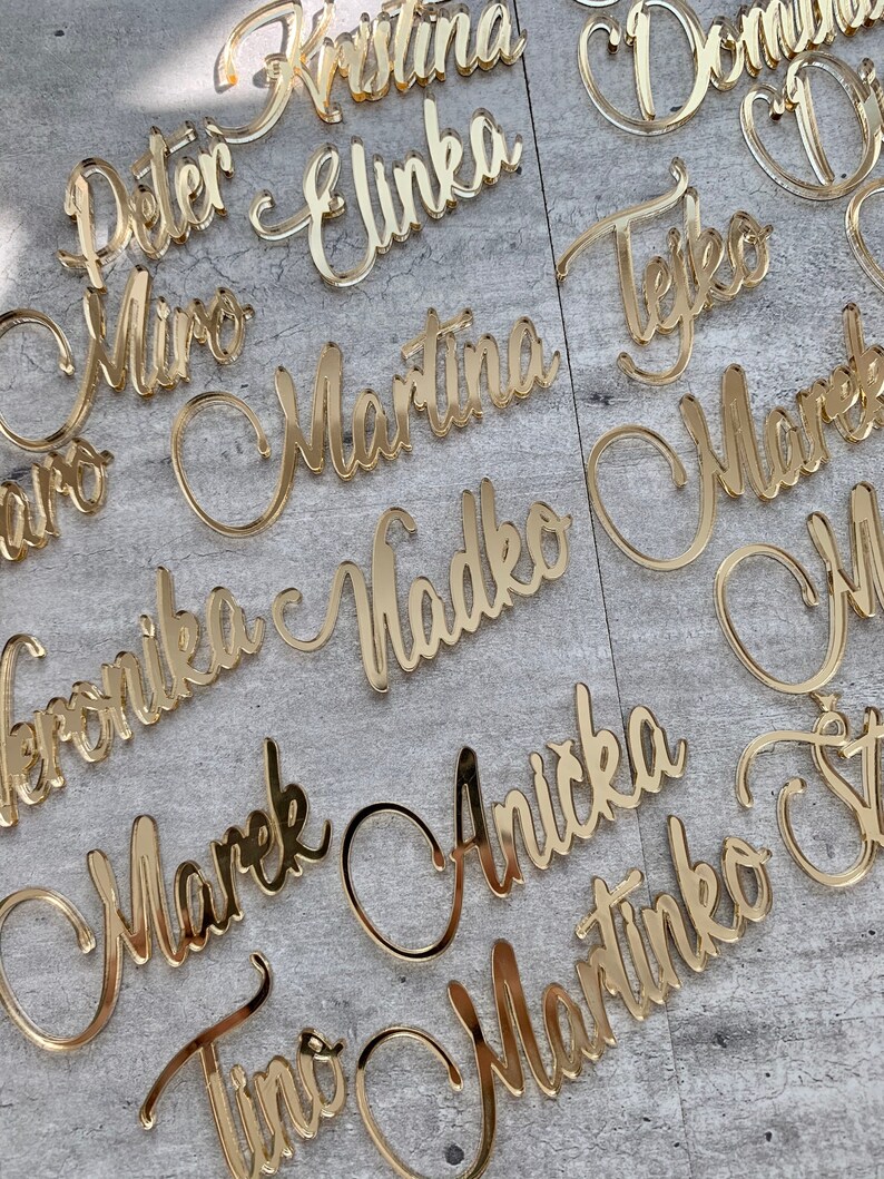 Wedding place cards Custom Lasercut, Place name settings, Guest names, Decoration wedding wood decor, name tag image 4