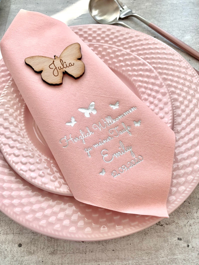 Baptism place cards Custom Lasercut Guest names Decoration wedding wood decor Laser cut wood signs Place name settings name wedding