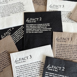 Confezione di tovaglioli fatti divertenti 50 pezzi, tovaglioli personalizzati, tovaglioli di nozze, tovaglioli monogrammati, tovaglioli personalizzati Trivia,