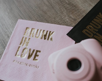 Personalized Napkins, Drunk in love, Personalized Napkins, Custom Napkins, Wedding Napkins, Monogramed Napkins, cocktail napkins