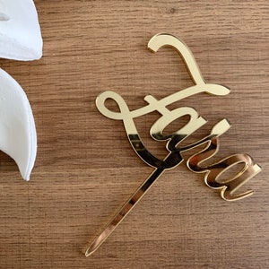 Cake Topper, Nombre de pila, Single-line, Elegante, Birthday Cake Topper, Baptism Cake Top, Letter Cake Decoration