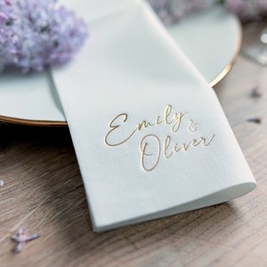 Tovaglioli da matrimonio, tovaglioli monouso in morbido lino, lamina d'oro, tovaglioli personalizzati, CENA, tovaglioli, tovaglioli da matrimonio, Decorpress