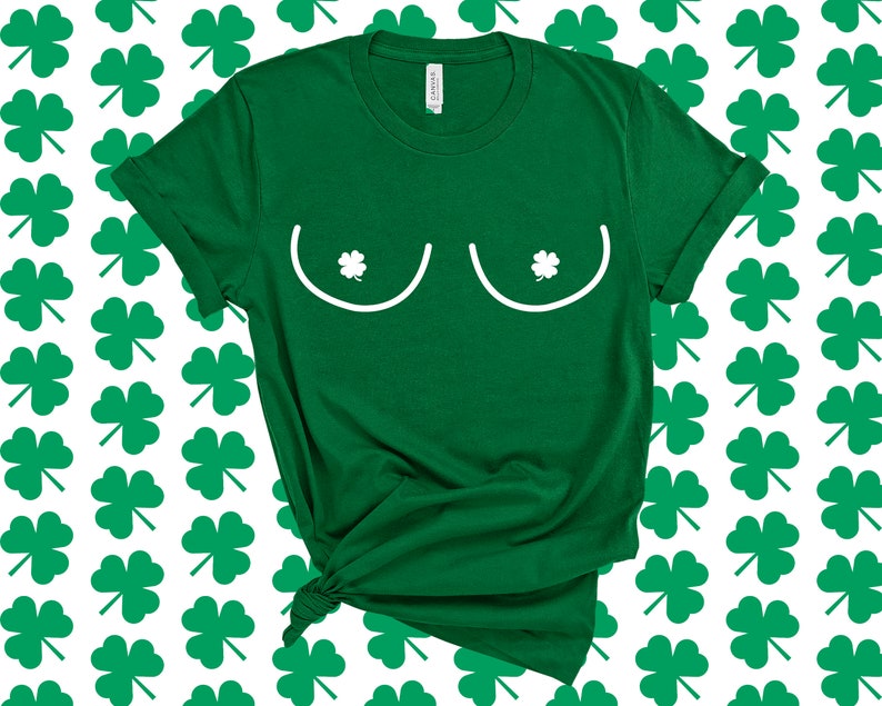 Shamrock Boobies Irish St Patricks Day Funny T Shirt Irish Paddy Top Ireland