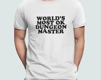 Worlds Most Ok DM T-shirt funny D&D Gift for DM dungeons and dragons uk seller