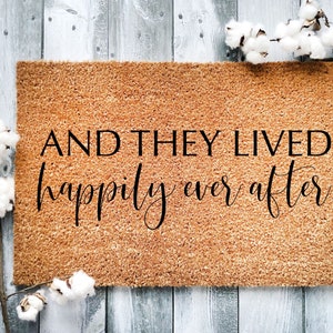 And They Lived Happily Ever After Doormat, Wedding Doormat, Wedding Gift, Housewarming Gift, Front Door Mat, Welcome Mat, Wedding Mat