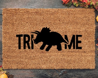 Tri-Me Triceratops Doormat: Funny Dinosaur Welcome Mat