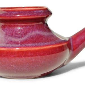 Baraka Handmade Ceramic Neti Pot - Assorted Colors Red