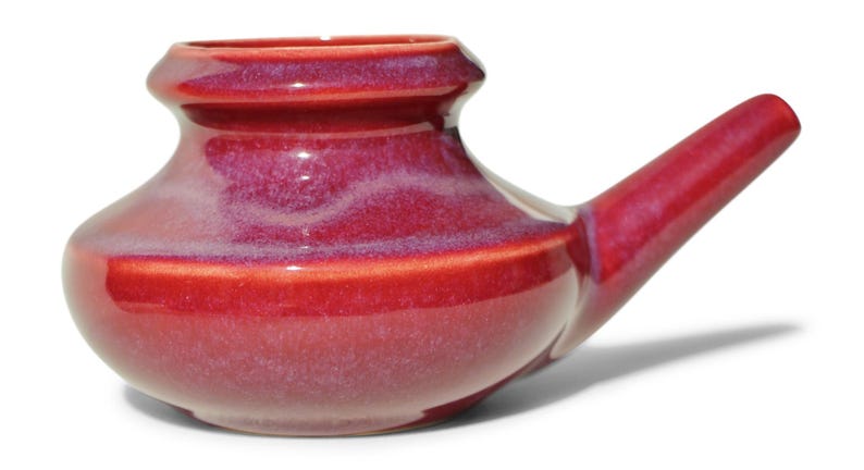 Baraka Handmade Ceramic Neti Pot - Assorted Colors Red