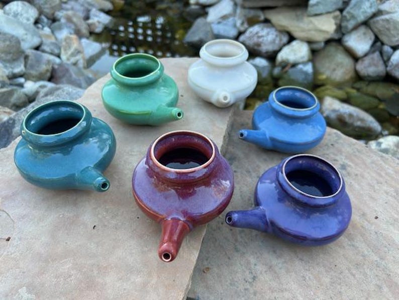 Baraka Handmade Ceramic Neti Pot - Assorted Colors image 1