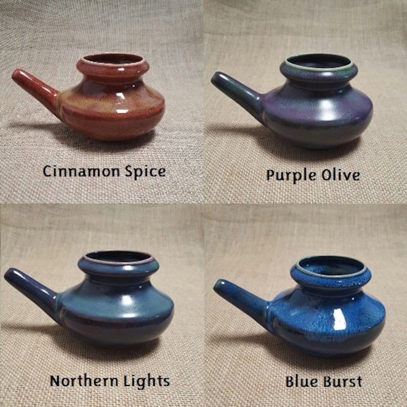 Baraka Handmade Ceramic Neti Pot Assorted Colors image 4