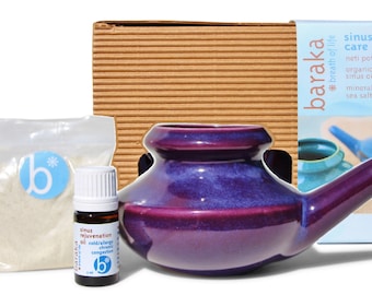 Baraka® Handmade Ceramic Neti Pot Sinus Care Kit