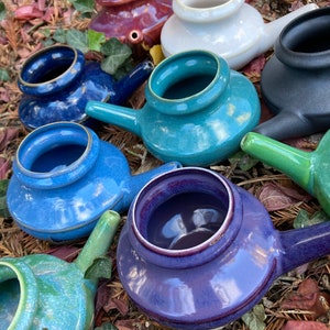 Baraka Handmade Ceramic Neti Pot Assorted Colors image 1