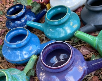 Baraka Handmade Ceramic Neti Pot Assorted Colors 