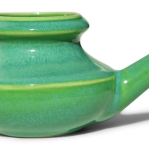 Baraka Handmade Ceramic Neti Pot - Assorted Colors Apple Green