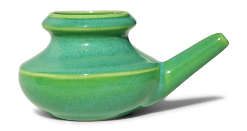 Baraka Handmade Ceramic Neti Pot - Assorted Colors Apple Green