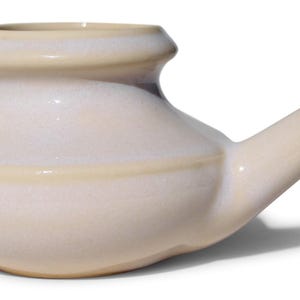 Baraka Handmade Ceramic Neti Pot - Assorted Colors Pearl (White)