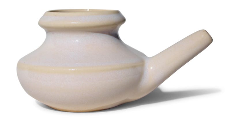 Baraka Handmade Ceramic Neti Pot - Assorted Colors Pearl (White)
