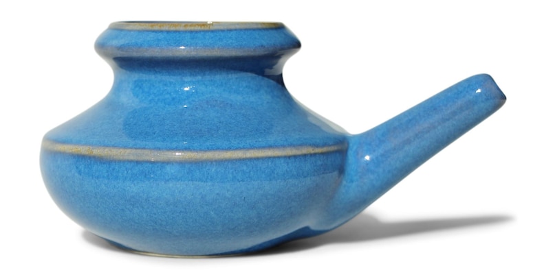 Baraka Handmade Ceramic Neti Pot - Assorted Colors Blue