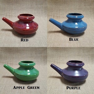 Baraka Handmade Ceramic Neti Pot Assorted Colors image 2