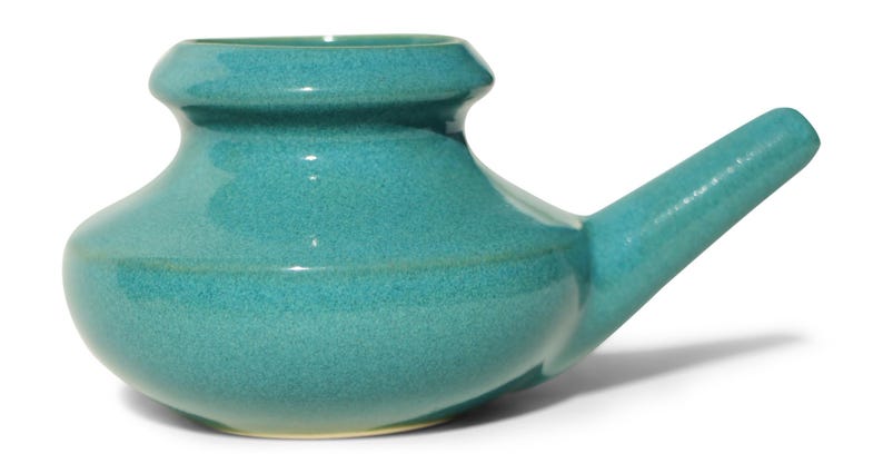 Baraka Handmade Ceramic Neti Pot - Assorted Colors Jade Green
