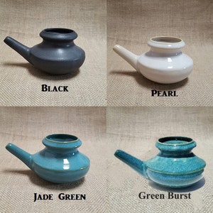 Baraka Handmade Ceramic Neti Pot Assorted Colors image 3