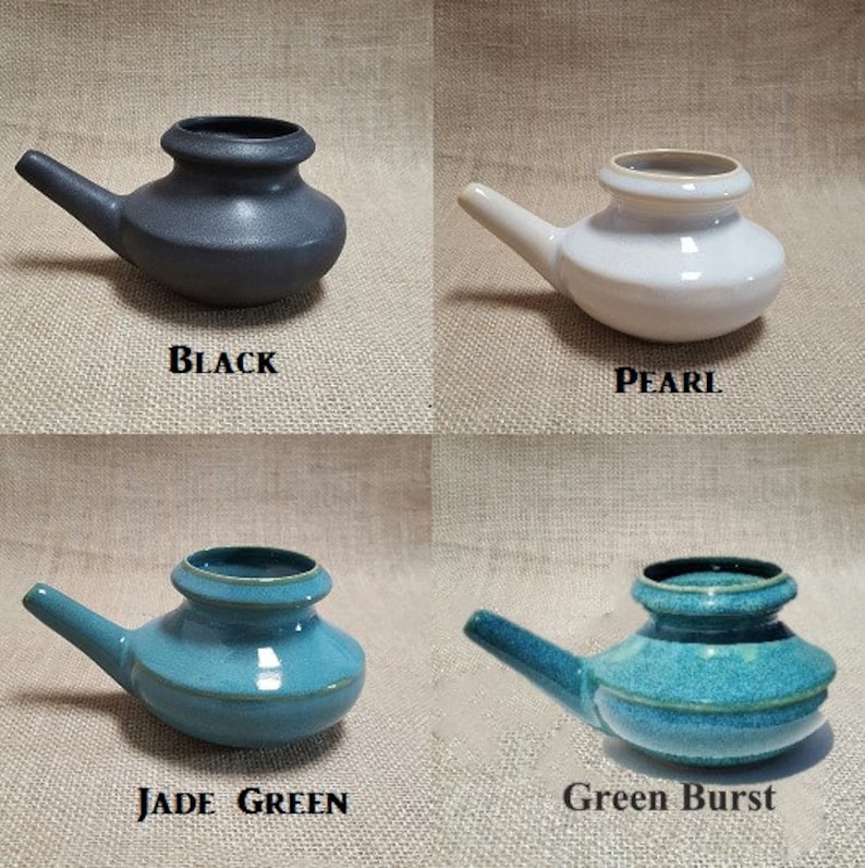 Baraka Handmade Ceramic Neti Pot Assorted Colors image 3