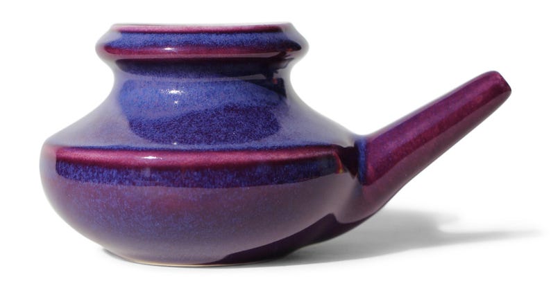 Baraka Handmade Ceramic Neti Pot - Assorted Colors Purple