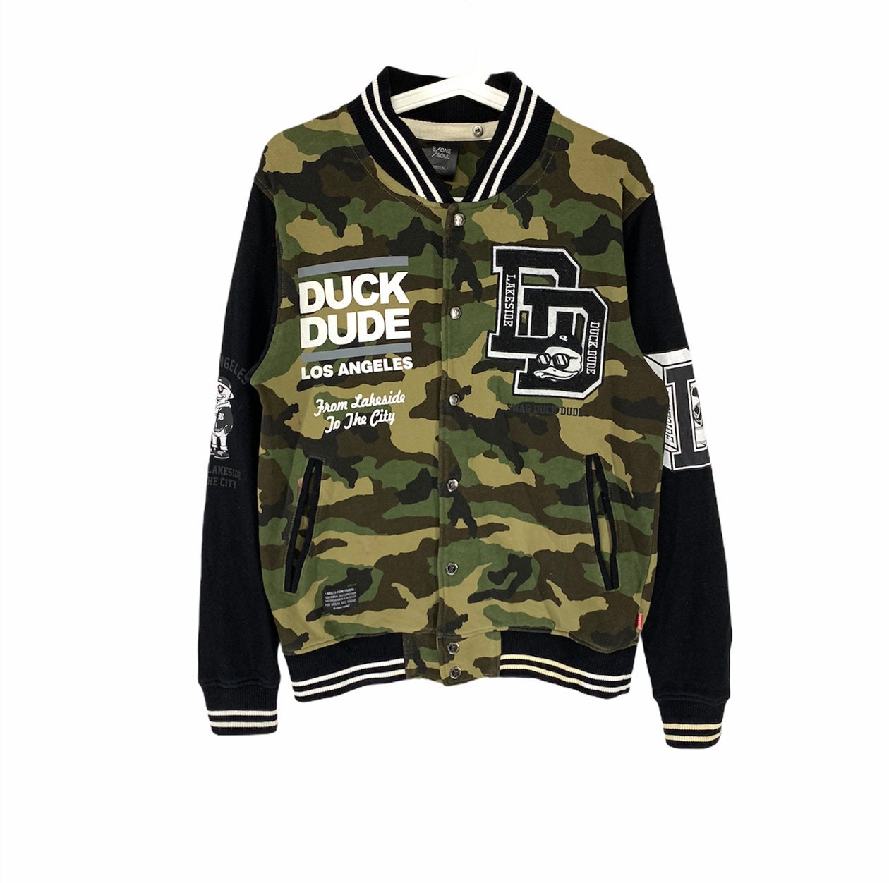 camo varsity jacket