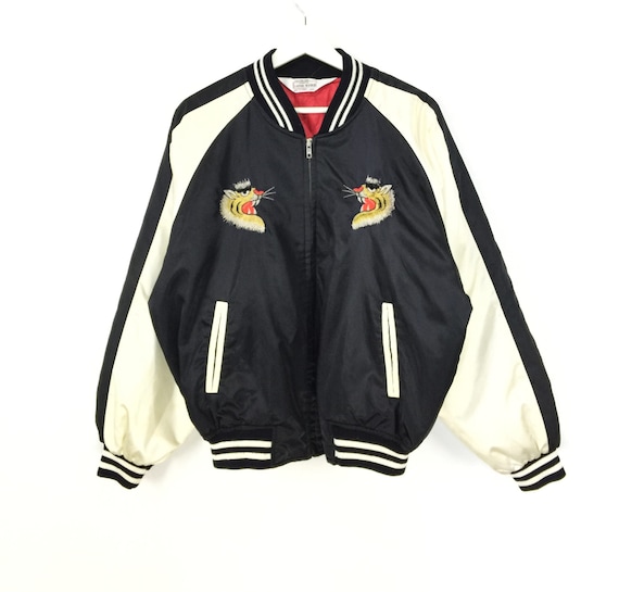 Rare!! Japanese souvenir tiger embroidered vintage