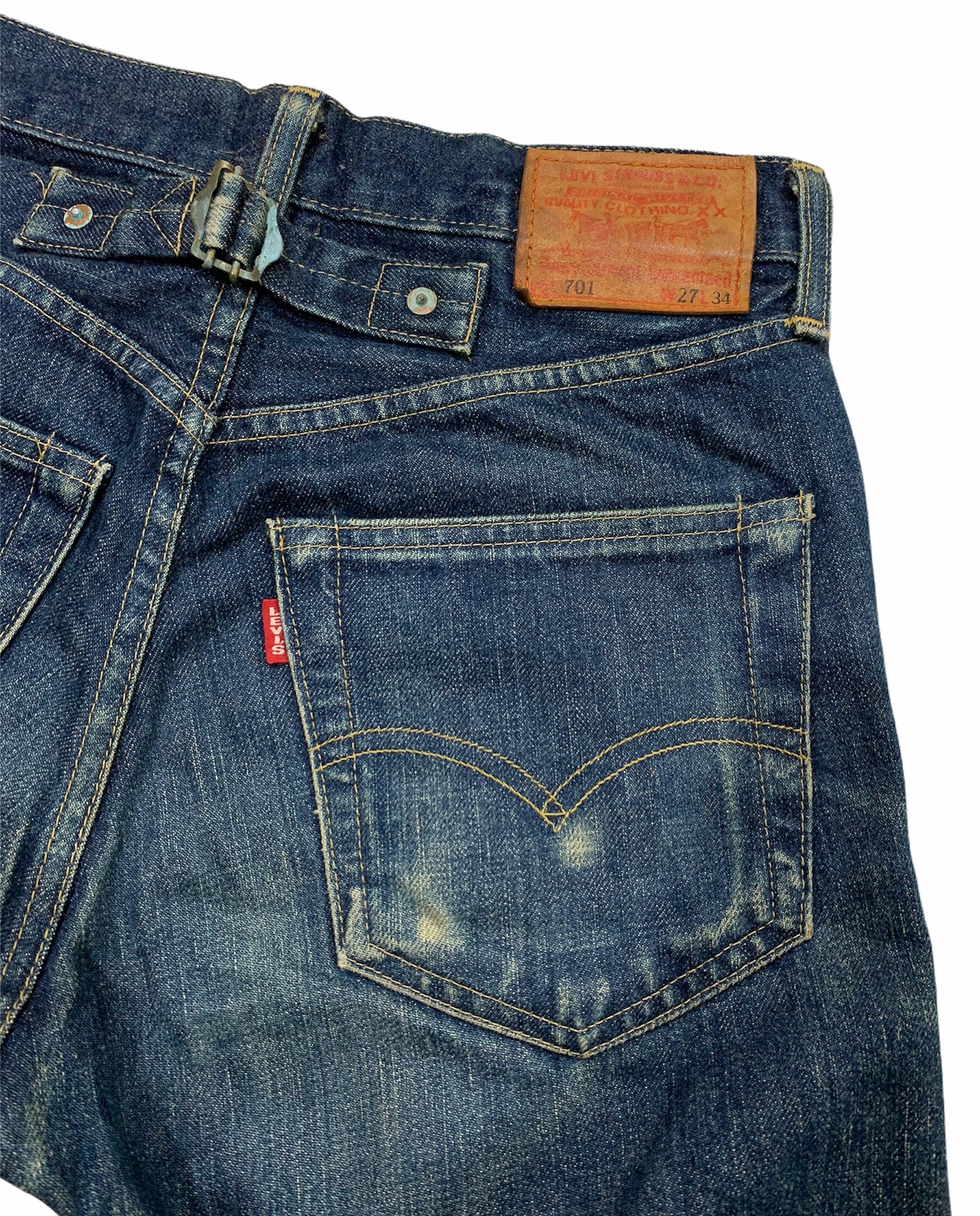 Rare Levis 701XX Big E buckle back vintage selvedge jeans | Etsy