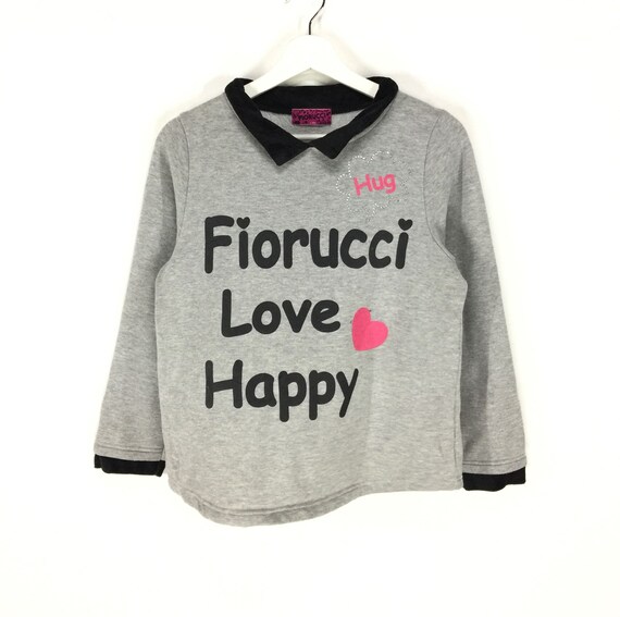 Rare!! Fiorucci love happy spell out big logo swea