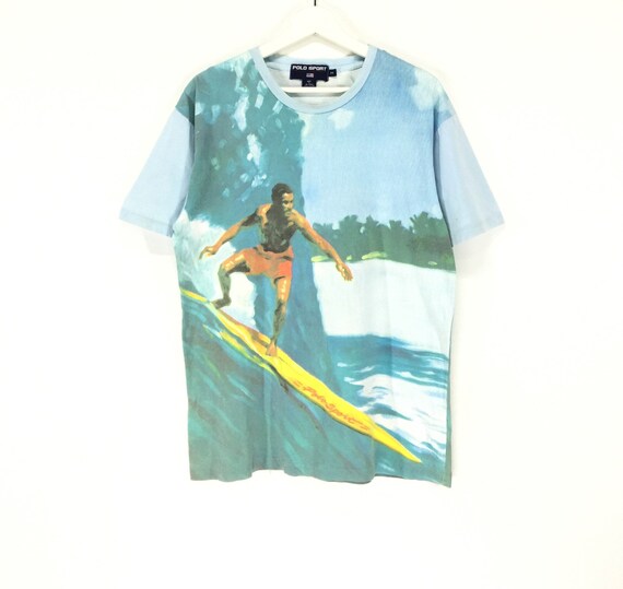 Rare!! Polo sport surfing vintage all over print s