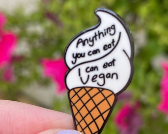 Vegan Enamel Pin - Plant Pin, Plant Based Pin, Vegan Enamel Pin, Vegan Pin, Vegetarian Pin, Vegan Gift