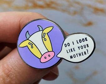 Vegan Enamel Pin Cow Enamel Pin Plant Based Pin Vegan Pin Vegan Gift Cow Pin Activism Enamel Pin Vegan Activist Pin Animal Pin