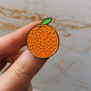 Orange Enamel Pin Fruit Enamel Pin Vegan Enamel Pin Plant Based Pin Vegan Gift Orange Pin Orange Gift Fruit Badge Food Enamel Pin