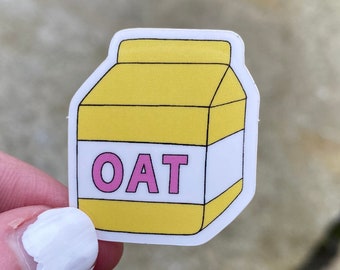 Oat Milk Sticker - Waterproof Sticker, Glossy Vinyl Sticker