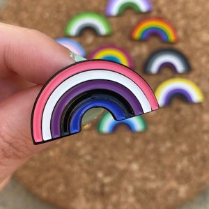 Genderfluid Rainbow Enamel Pin - Genderfluid Pin, Queer, LGBT Pins, Enamel Pins, Feminist Pin, Transgender, Trans, Queer Pride