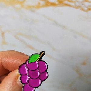 Grapes Enamel Pin Fruit Enamel Pin Vegan Enamel Pin Plant Based Pin Vegan Gift Grapes Pin Grapes Gift Fruit Badge Food Enamel Pin