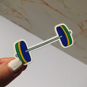 Barbell Sticker - CrossFit Stickers, Gym Stickers, Waterproof Sticker, Glossy Vinyl Sticker