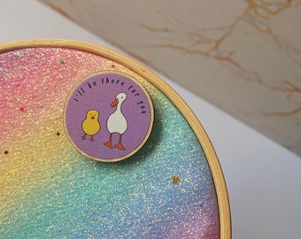 Chick & Duck Wooden Pin