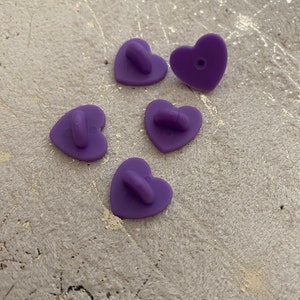 1 Purple Heart Rubber Back - Pin Backs, Rubber Backs, Rubber Pin Back, Enamel Pin Back, Enamel Pin, Lapel Pin, Brooch Pin, Enamel Pins