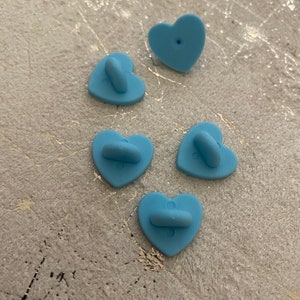 1 Blue Heart Rubber Back - Pin Backs, Rubber Backs, Rubber Pin Back, Enamel Pin Back, Enamel Pin, Lapel Pin, Brooch Pin, Enamel Pins