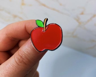 Apple Enamel Pin Fruit Enamel Pin Vegan Enamel Pin Plant Based Pin Vegan Gift Apple Pin Apple Gift Fruit Badge Food Enamel Pin
