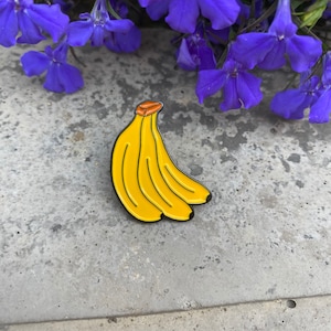 Banana Enamel Pin, Fruit Enamel Pins, Lapel Pin, Brooch, Badge, Food Pins, Food Enamel Pins, Soft Enamel Pin, Fruit Pins