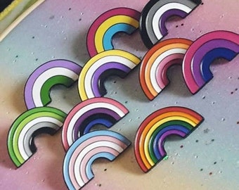 Rainbow Enamel Pins, LGBT Pins, Bisexual Pin, Pansexual Pin, Transgender Pin, Non Binary Pin, Lesbian Pin, Asexual Pin, Bi Pride, Pan Pride