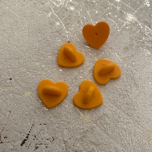 1 Orange Heart Rubber Back , Rubber Backs, Rubber Pin Back, Enamel Pin Back, Enamel Pin, Lapel Pin, Brooch Pin, Enamel Pins
